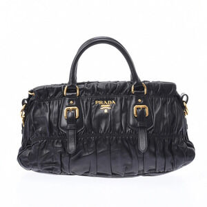 PRADA bag black lambskin handbag